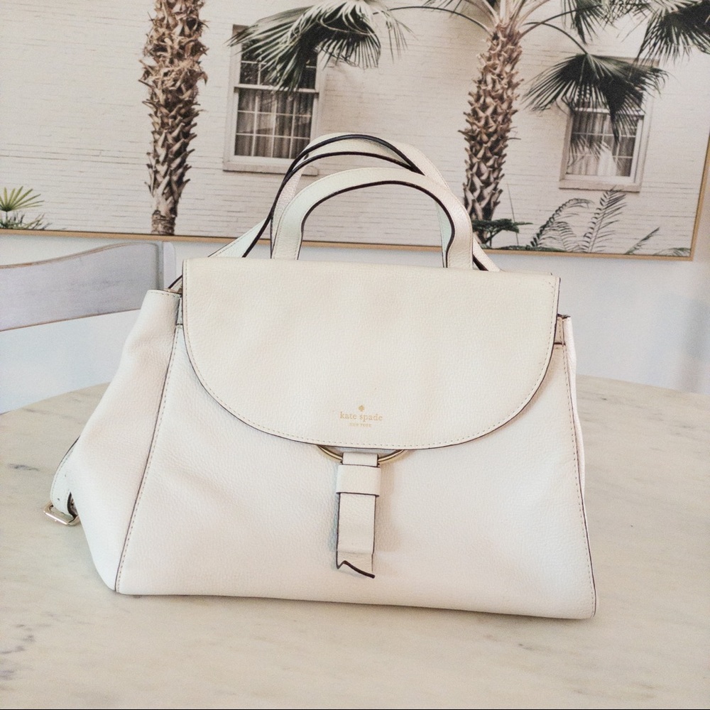 kate spade white purse with detachable strap